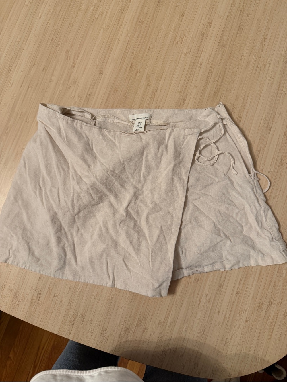 H&M Light Beige Wrap Skort with Side Tie